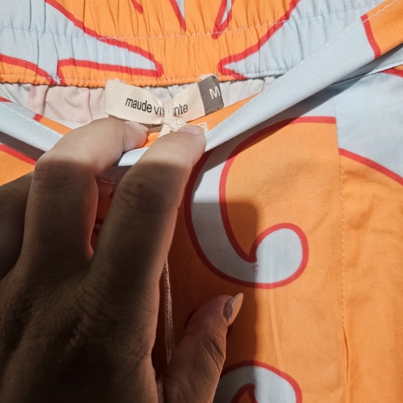 Maude Vivante Two Piece Set NWT Vibrant Orange and Blue Size Medium - Picture 1 of 2